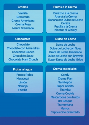 Sabores disponibles