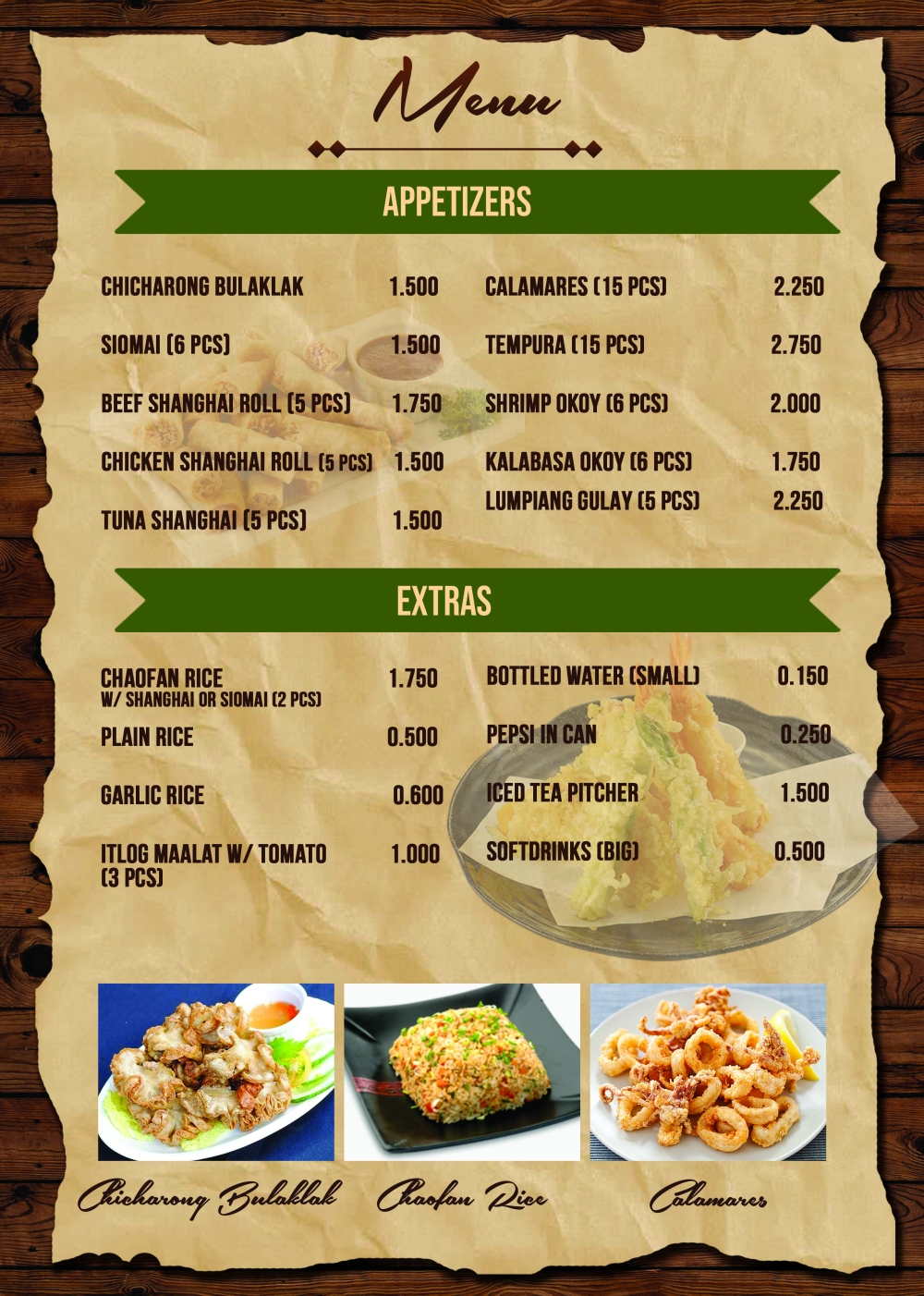 Appetizers & Extras