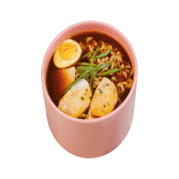 Тауық еті және тофу ірімшігі қосылған Рамен / Рамен с курицей и сыром тофу / Ramen with chicken and tofu cheese