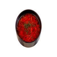 Сарымсақ багетімен Борщ / Борщ с чесночным багетом / Borscht with garlic baguette