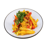 Ет және көкіністер қосылған фри / Фри с мясом и овощами / French fries with meat and vegetables