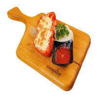 Ірімшік қосылған фаршталған бұрыш / Фаршерованный перец запеченный по сыром / Stuffed peppers baked with cheese