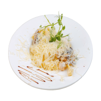 Тауық пен санырауқұлақ қосылған фетучини / Фетучини с курицей и грибами / Fettuccine with Chicken and Mushroom/ Chicken and Mushroom Pizza