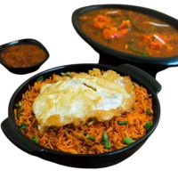 Veg Triple Schezwan Rice with Gravy