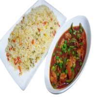 Chicken Manchurian Rice with Gravy