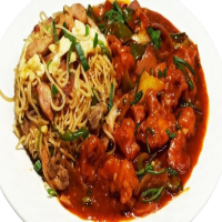 Chicken Chopped Noodles with Gravy