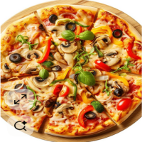 بيتزا فطر مع خضار(وسط)