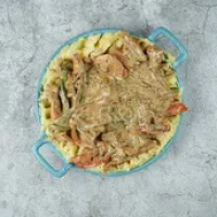 Mashed Chicken Stroganoff Plate