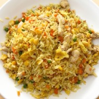 Frango curry com arroz